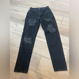 Urban outfitters black, high-rise jeans with rips. Only worn a few times.